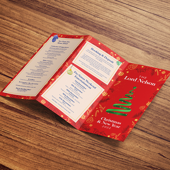 The Lord Nelson Christmas Menu