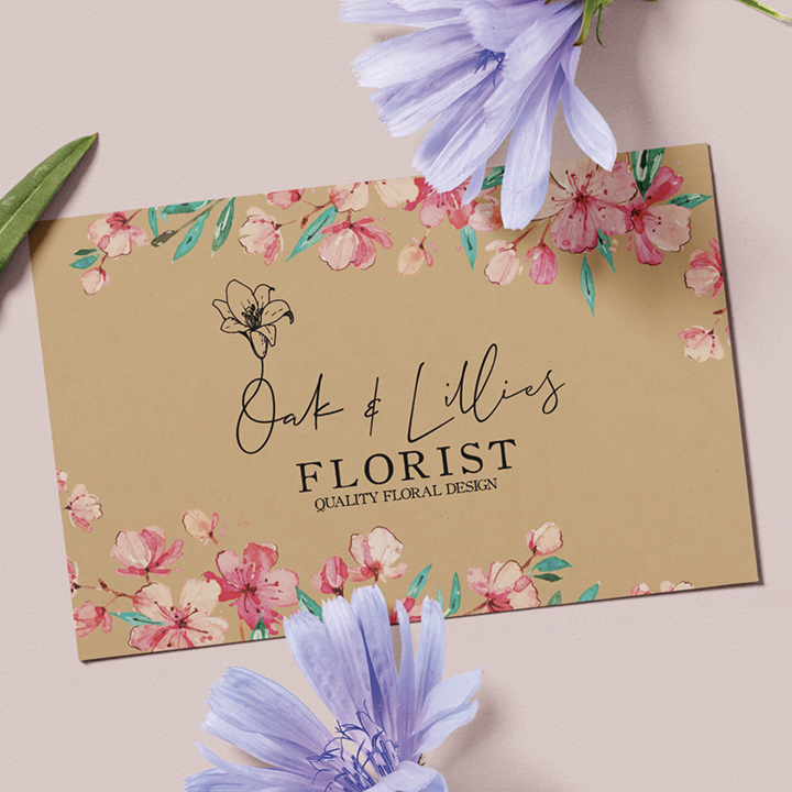Oak and Lillies Florist Business Card